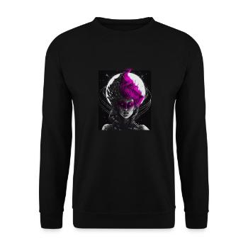 Evil Old Woman Horror Gothic Horror Witch Abstract - Unisex Sweatshirt - black - Front - Alina (178cm) & Michal (187cm)