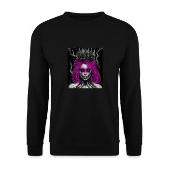 Evil Old Woman Horror Gothic Horror Witch Abstract - Unisex Sweatshirt - black - Front - Alina (178cm) & Michal (187cm)