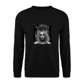 Evil Old Woman Horror Gothic Horror Witch Abstract - Unisex Sweatshirt - black - Front - Alina (178cm) & Michal (187cm)