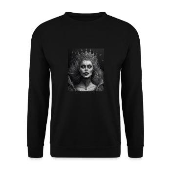 Maléfique Vieille Femme Horreur Gothique Horreur Sorcière Abstrait - Sweat-shirt Unisexe - noir - Devant - Alina (178cm) & Michal (187cm)