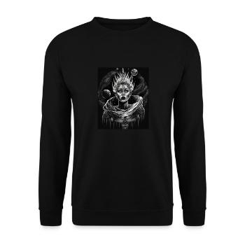 Maléfique Vieille Femme Horreur Gothique Horreur Sorcière Abstrait - Sweat-shirt Unisexe - noir - Devant - Alina (178cm) & Michal (187cm)