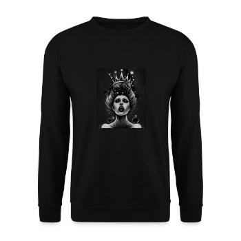 Evil Old Woman Horror Gothic Horror Witch Abstract - Unisex Sweatshirt - black - Front - Alina (178cm) & Michal (187cm)