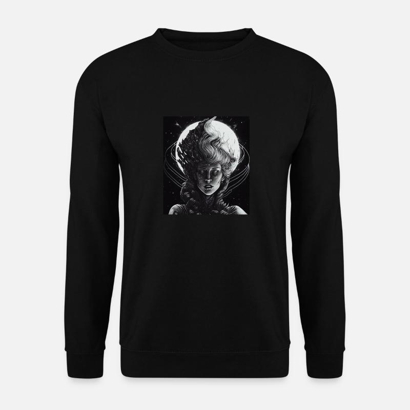 Böse alte Frau Horror Gothic Grusel Hexe Abstrakt - Unisex Pullover - Schwarz