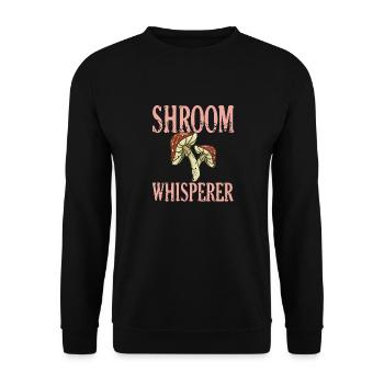 Shroom Whisperer Retro Mushroom Hunting Mycology - Sweat-shirt Unisexe - noir - Devant - Alina (178cm) & Michal (187cm)
