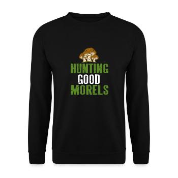 Hunting Good Morels Retro Funny Mushroom Hunting - Unisex Sweatshirt - black - Front - Alina (178cm) & Michal (187cm)