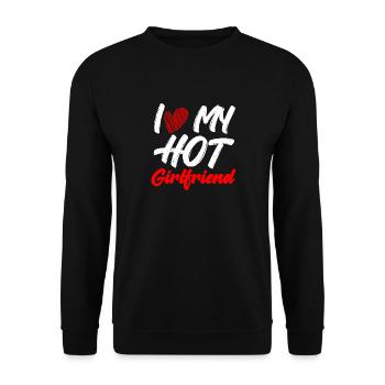I Love My Hot Girlfriend - Unisex Sweatshirt - black - Front - Alina (178cm) & Michal (187cm)