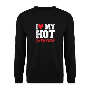 I Love My Hot Girlfriend - Unisex Sweatshirt - black - Front - Alina (178cm) & Michal (187cm)