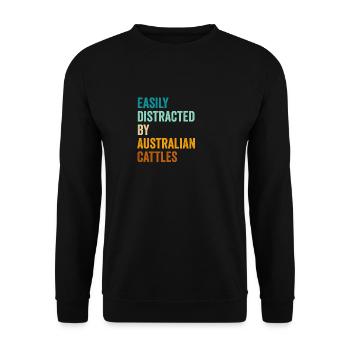 Easily Distracted By Australian Cattles - Unisex Sweatshirt - black - Front - Alina (178cm) & Michal (187cm)