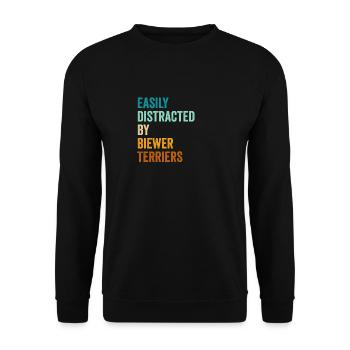 Easily Distracted By Biewer Terriers - Unisex Sweatshirt - black - Front - Alina (178cm) & Michal (187cm)