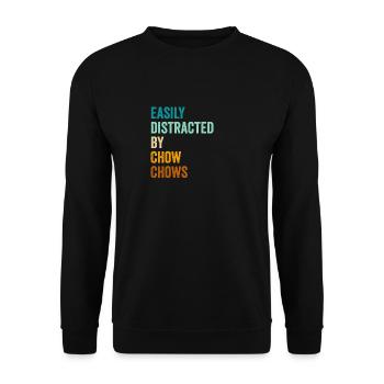 Leicht abgelenkt von Chow-Chows - Unisex Pullover - Schwarz - Vorne - Alina (178cm) & Michal (187cm)
