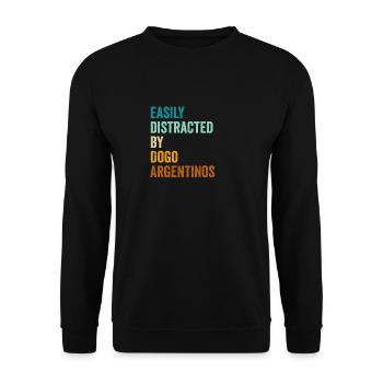 Easily Distracted By Dogo Argentinos - Unisex Sweatshirt - black - Front - Alina (178cm) & Michal (187cm)