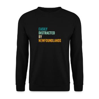 Easily Distracted By Newfoundlands - Unisex Sweatshirt - black - Front - Alina (178cm) & Michal (187cm)