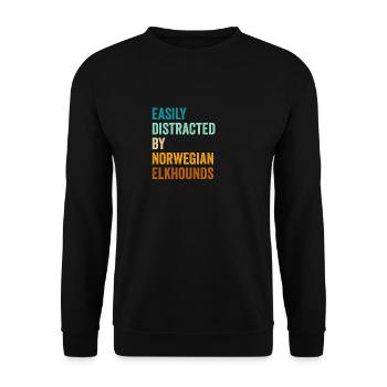 Easily Distracted By Norwegian Elkhounds - Unisex Sweatshirt - black - Front - Alina (178cm) & Michal (187cm)