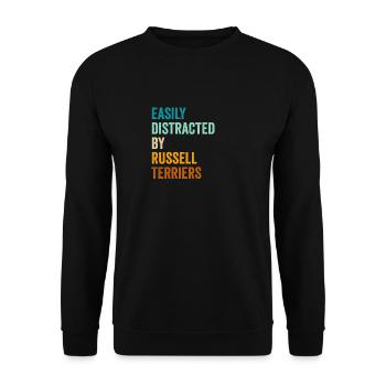Easily Distracted By Russell Terriers - Unisex Sweatshirt - black - Front - Alina (178cm) & Michal (187cm)
