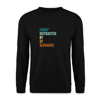 Easily Distracted By St Bernards - Unisex Sweatshirt - black - Front - Alina (178cm) & Michal (187cm)