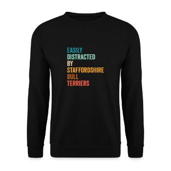 Easily Distracted By Staffordshire Bull Terriers - Unisex Sweatshirt - black - Front - Alina (178cm) & Michal (187cm)