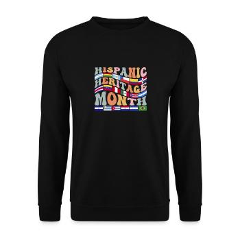 National Hispanic Heritage Month Lateinische Flaggen - Unisex Pullover - Schwarz - Vorne - Alina (178cm) & Michal (187cm)