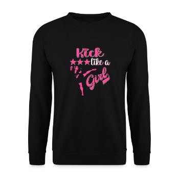 Karate Taekwondo Mädchen Frauen Karate Kick - Unisex Pullover - Schwarz - Vorne - Alina (178cm) & Michal (187cm)