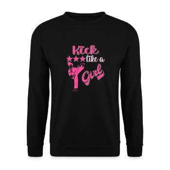 Karate Taekwondo Mädchen Frauen Karate Kick - Unisex Pullover - Schwarz - Vorne - Alina (178cm) & Michal (187cm)