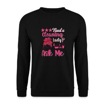 Housekeeper Maid Cleaner - Unisex Sweatshirt - black - Front - Alina (178cm) & Michal (187cm)