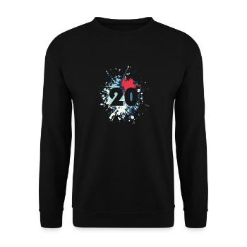 Nombre 20e couleur Splash - Sweat-shirt Unisexe - noir - Devant - Alina (178cm) & Michal (187cm)