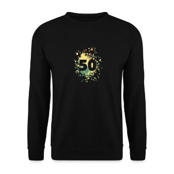 Numéro 50e couleur Splash - Sweat-shirt Unisexe - noir - Devant - Alina (178cm) & Michal (187cm)