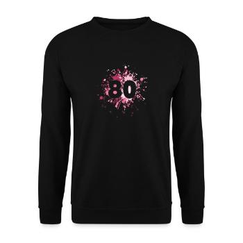 Nombre 80e éclaboussure de couleur - Sweat-shirt Unisexe - noir - Devant - Alina (178cm) & Michal (187cm)