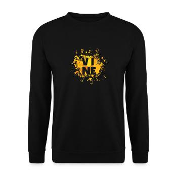Vine Letter Color Splash - Unisex Sweatshirt - black - Front - Alina (178cm) & Michal (187cm)
