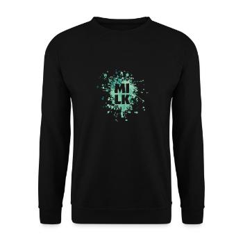 Milk Letter Color Splash - Unisex Pullover - Schwarz - Vorne - Alina (178cm) & Michal (187cm)