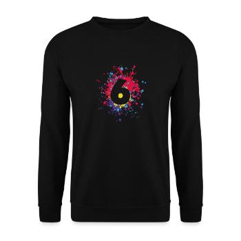 Numéro 6e couleur Splash - Sweat-shirt Unisexe - noir - Devant - Alina (178cm) & Michal (187cm)