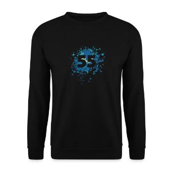 Numéro 55e éclaboussure de couleur - Sweat-shirt Unisexe - noir - Devant - Alina (178cm) & Michal (187cm)