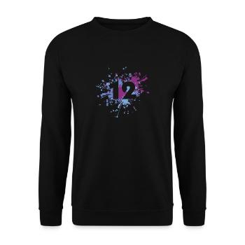 Number 12th Color Splash - Unisex Sweatshirt - black - Front - Alina (178cm) & Michal (187cm)
