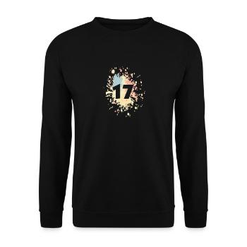 Number 17th Color Splash - Unisex Sweatshirt - black - Front - Alina (178cm) & Michal (187cm)