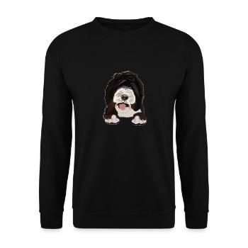 Sheepadoodle Dog Gift - Unisex Sweatshirt - black - Front - Alina (178cm) & Michal (187cm)