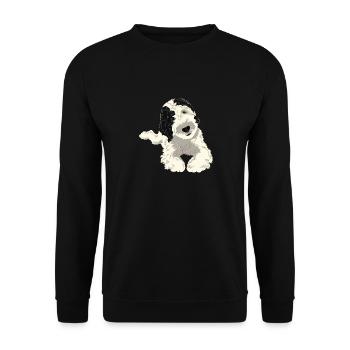 Sheepadoodle Dog Gift - Unisex Sweatshirt - black - Front - Alina (178cm) & Michal (187cm)