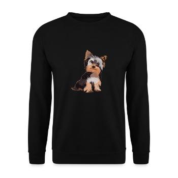 Yorkshire Terrier Yorkie Hund Geschenk - Unisex Pullover - Schwarz - Vorne - Alina (178cm) & Michal (187cm)
