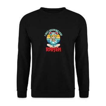 I Just Freaking Love Ramen Funny Kawaii Japan - Unisex Sweatshirt - black - Front - Alina (178cm) & Michal (187cm)