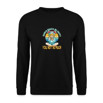 Ramen me rend heureux pas tellement - Sweat-shirt Unisexe - noir - Devant - Alina (178cm) & Michal (187cm)