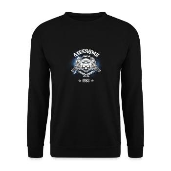 Awesome since 1983, biker 40th birthday - Unisex Sweatshirt - black - Front - Alina (178cm) & Michal (187cm)