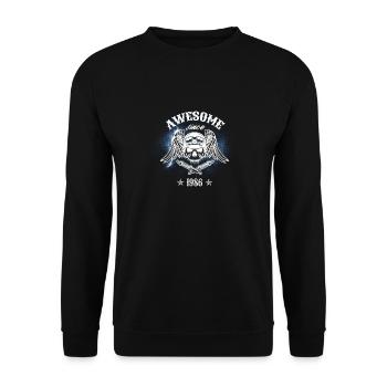 Awesome since 1986, Biker 37. Geburtstag - Unisex Pullover - Schwarz - Vorne - Alina (178cm) & Michal (187cm)