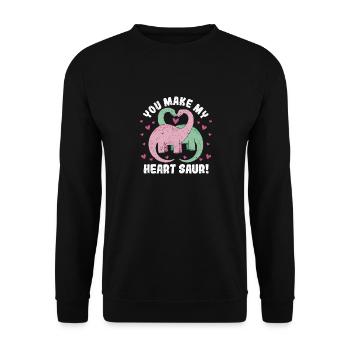 They Make My Heart Sour Cute Dinosaur - Unisex Sweatshirt - black - Front - Alina (178cm) & Michal (187cm)