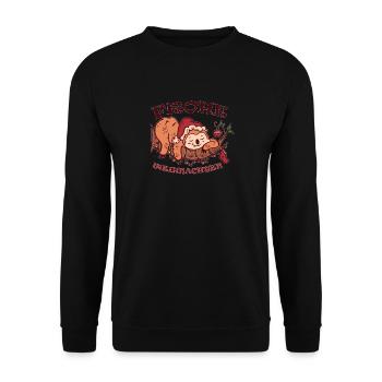Frohe Weihnachten Utensilien Santa's Hut Faultier - Unisex Pullover - Schwarz - Vorne - Alina (178cm) & Michal (187cm)