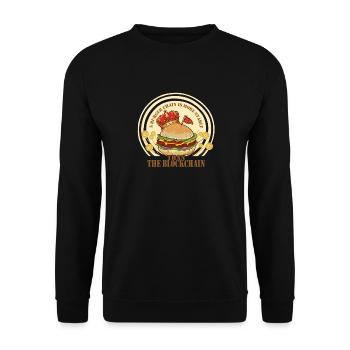 A burger chain is more stable than the blockchain - Unisex Sweatshirt - black - Front - Alina (178cm) & Michal (187cm)