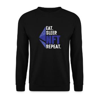 I sleep NFT repeated token virtual - Unisex Sweatshirt - black - Front - Alina (178cm) & Michal (187cm)