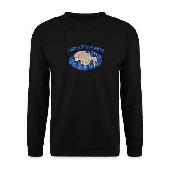Ich Möchte, Dass Deine Blaue Waffel butter - Unisex Pullover - Schwarz - Vorne - Alina (178cm) & Michal (187cm)