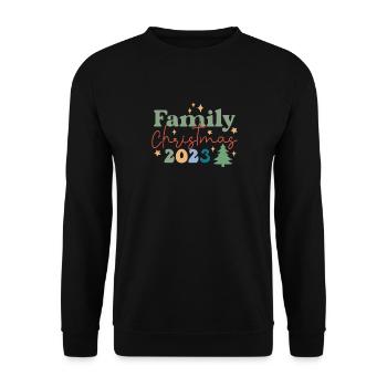 Family Christmas 2023 Winter Stars - Unisex Sweatshirt - black - Front - Alina (178cm) & Michal (187cm)