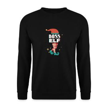 Boss Elf Christmas plays the assistant - Unisex Sweatshirt - black - Front - Alina (178cm) & Michal (187cm)