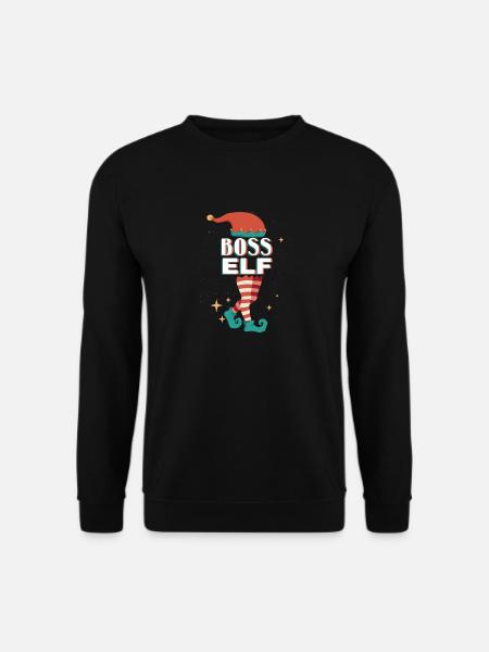 Boss Elf Christmas Spielt Den Assistenten - Unisex Pullover - Schwarz