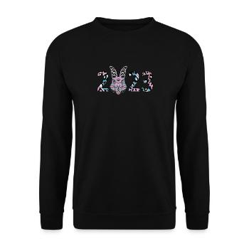 Christmas 2023 Year of the Rabbit Pink Fuzzy - Unisex Sweatshirt - black - Front - Alina (178cm) & Michal (187cm)