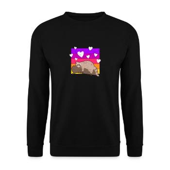 Trash Bandit Raccoon Saint-Valentin Heart Couples - Sweat-shirt Unisexe - noir - Devant - Alina (178cm) & Michal (187cm)